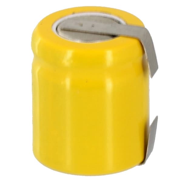 Exell Battery 1/3AA NiCD 200mAh 1.2V Flat top Rechargeable Battery with Tabs EBC-306-1 - main